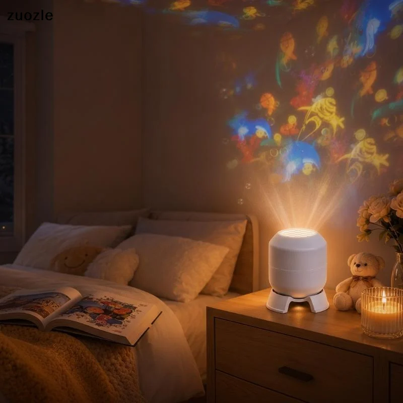 exquisiteLED Ocean Projector Light 360 Rotating Dynamic Night Light USB Ambient Light Ocean World Bedroom Decoration