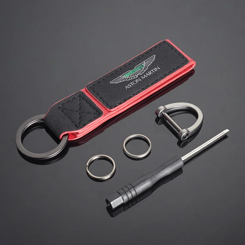 1 قطعة جلد الغزال سيارة التصميم المفاتيح مفتاح سلسلة مفتاح قلادة عصابة ل أستون مارتن DB S 11X9 الداخلية اكسسوارات السيارات السيارات #5