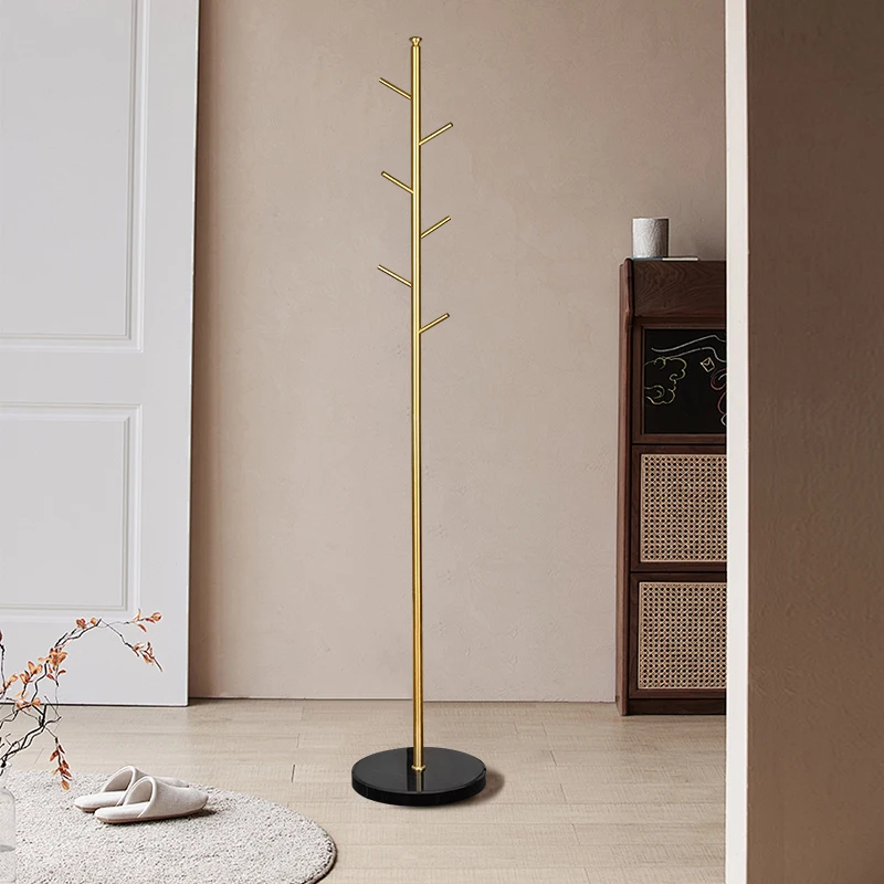 Modern brass iron standing coat rack, 5-story multifunctional design durable metal structure, living room 170x33cm