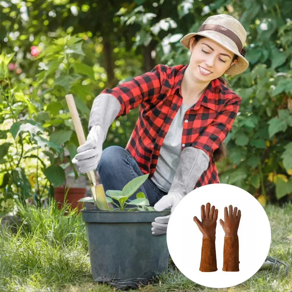 

1 Pair Anti-Cutting Protective Gloves Long Length For Welding Gardening Stab-Proof Work Hand Protection Labor Safety Gear