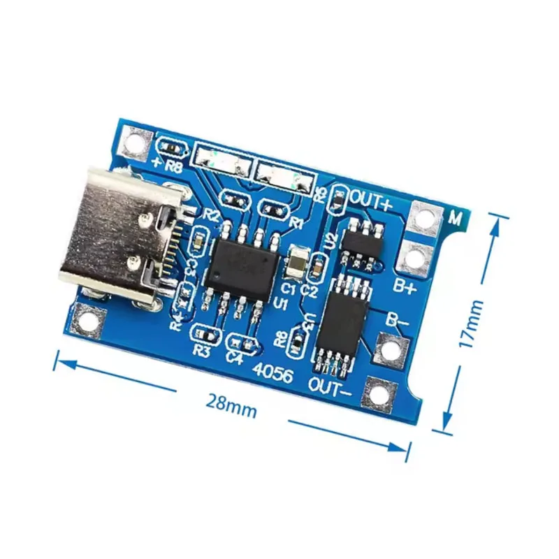 Type-C Micro Mini 5V1A 18650 TP4056 Lithium Battery Charger Module Charging Board With Protection Dual Functions 1A Li-ion