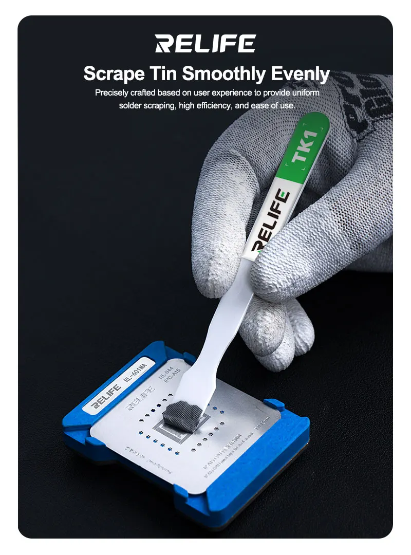 RELIFE TK1 مكشطة لحام سيراميك غير مغناطيسية مضادة للكهرباء الساكنة شفرة درجة حرارة عالية للهواتف اللوحة الأم وحدة المعالجة المركزية إزالة الأكسدة #6