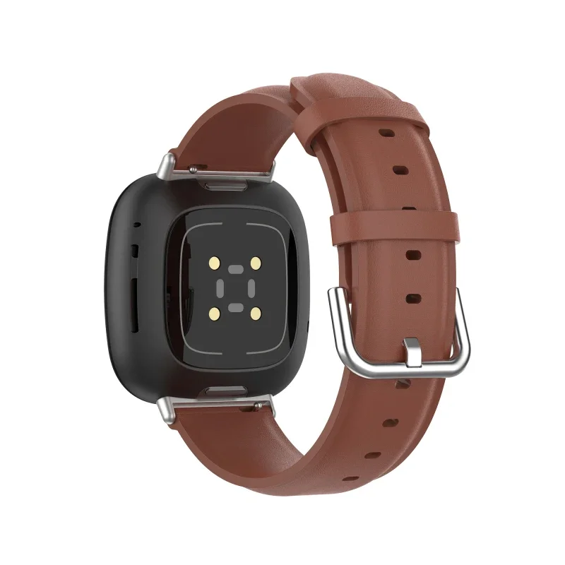 Loop pulseira de couro genuíno, substituição relógio inteligente para Fitbit Versa 2, 3, 4, Sense 2 Band, versa lite, versa 2