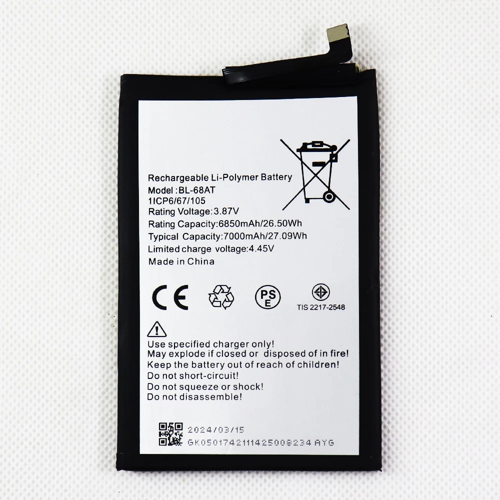 オリジナルバッテリー Tecno BL-68AT バッテリー POVA 2 pova2 LE7 POVA 3 + 無料ツール