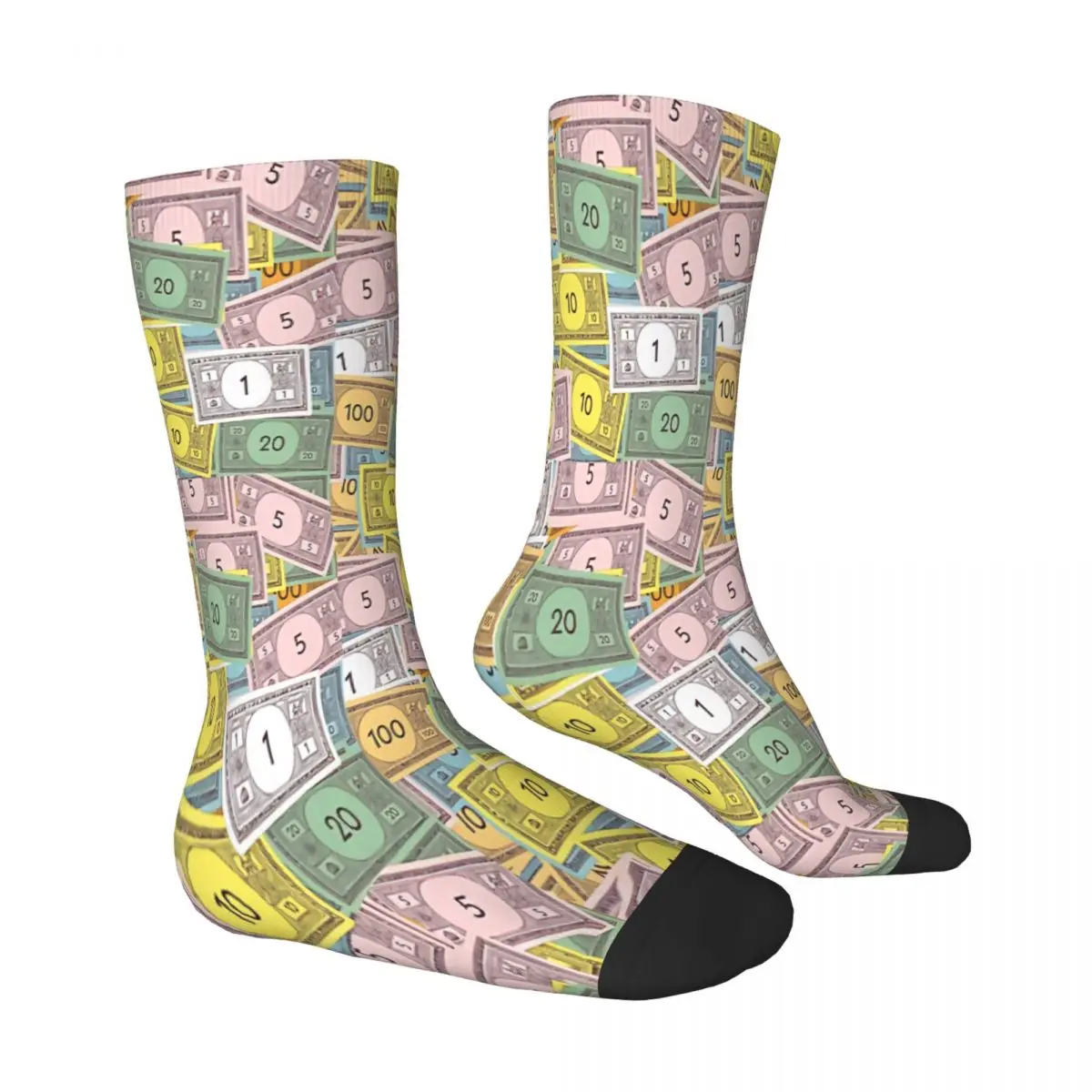 Money Board Game Socks Male Mens Women Spring Stockings Printed