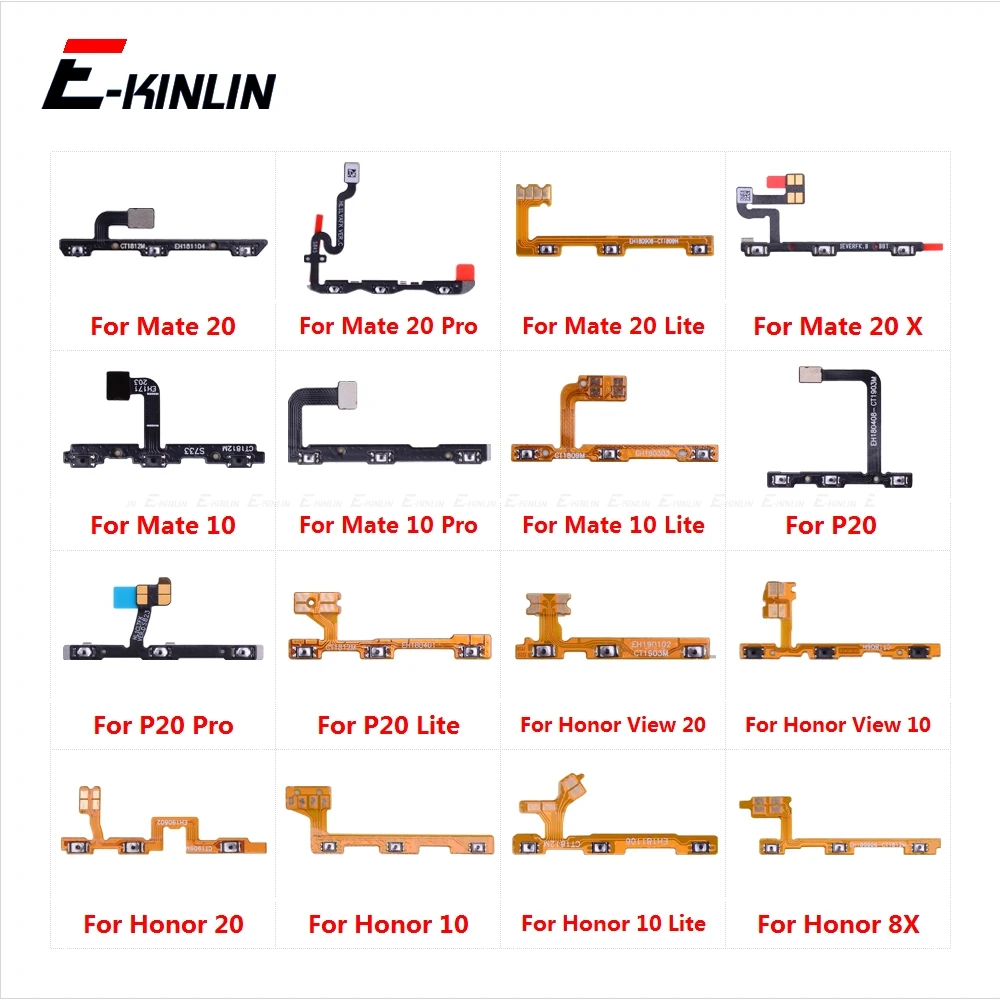 Volume Button ON OFF Key Mute Switch Power Silent Flex Cable For HuaWei Honor View 10 Mate 20 X P20 Pro Lite 8X Parts