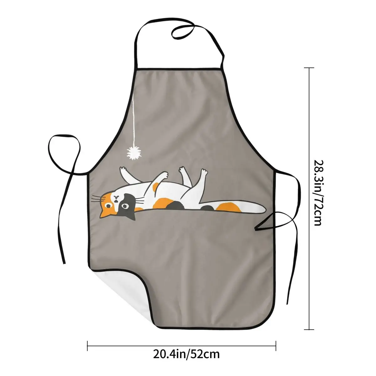 Funny Bored Calico Kitty Cat Apron Chef Cooking Baking Tablier Sleeveless Bib Kitchen Cleaning Pinafore for Women Men Gardening