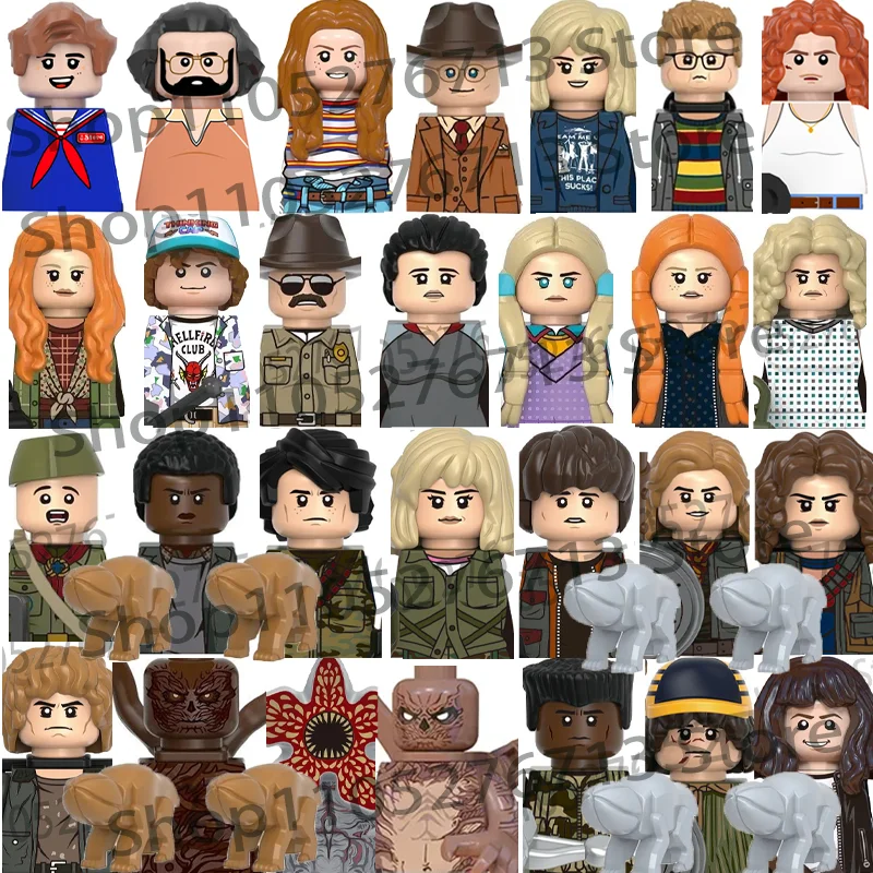 75 Estilos de Figuras de Acción de Películas de Terror: Dustin, Holly, Hopper, Mike, Max, Vecna, Eleven, Demogorgon, Bloques de Construcción, Ladrillos, Juguetes para Niños