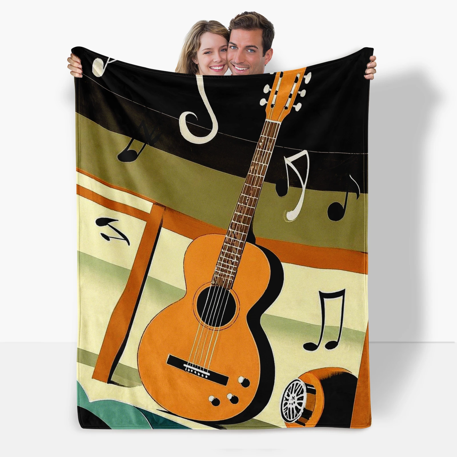 Unique Blanket Depicting Guitar And Dancing Notes, Brings Joy To All Ages At Music Festival.