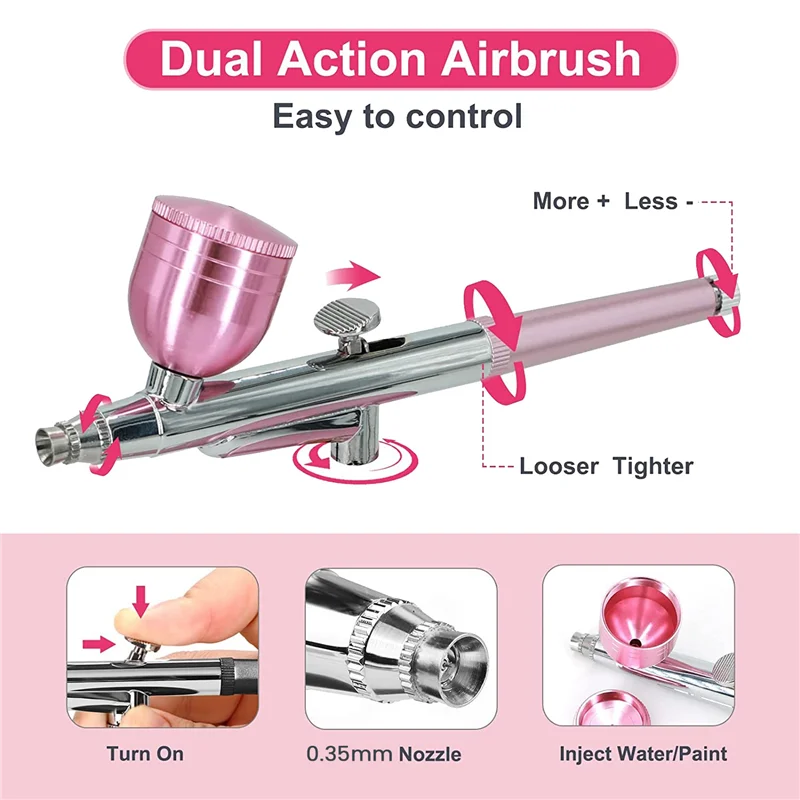 Kit de escova de ar F-T com compressor de ar, escova de ar sem fio portátil recarregável atualizada 7.4V 34PSI Spayer