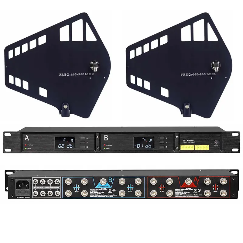 High Quality 16ch Signal Boost Antenna Board Digital Professional UHF Wireless Microphone System with clear Sound