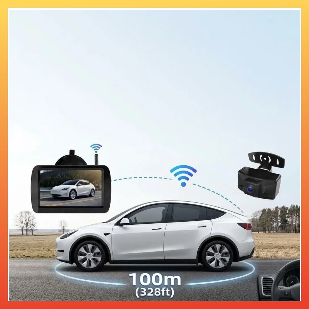 4.3 Inch LCD Display Back up Camera System for SUV Pickup,Wireless License Plate Car Reverse Rear View Image System