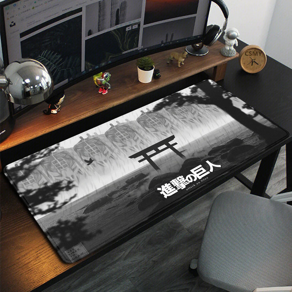 Attack On Titan Mouse Pad Gaming Accessories Keyboard Large Rubber Desk Mat Anime Computer Carpet Pc Gamer Non-slip Mousepad