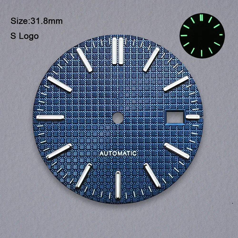 31.8 مللي متر S شعار الطلب مناسبة ل NH35/NH36 الحركة اليابانية الأخضر مضيئة ساعة عالية الجودة تعديل الملحقات