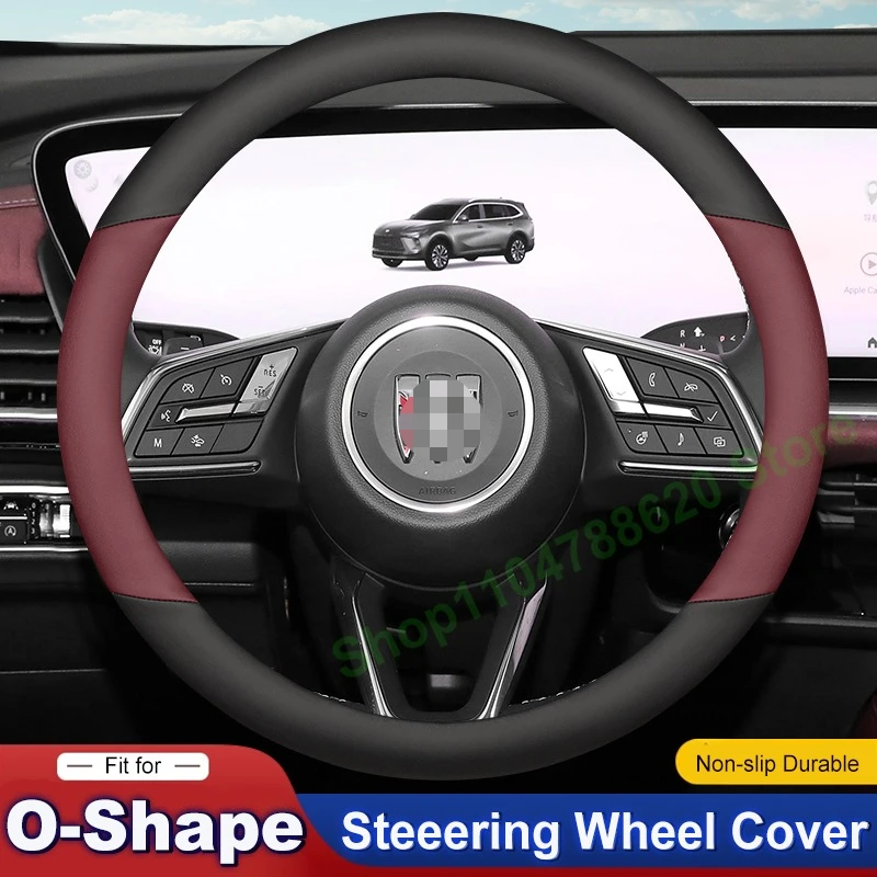 

For Buick Envision Plus Top Leather Steering Wheel Cover Non-slip Car Handle Cover Four Seasons Interior Accessories