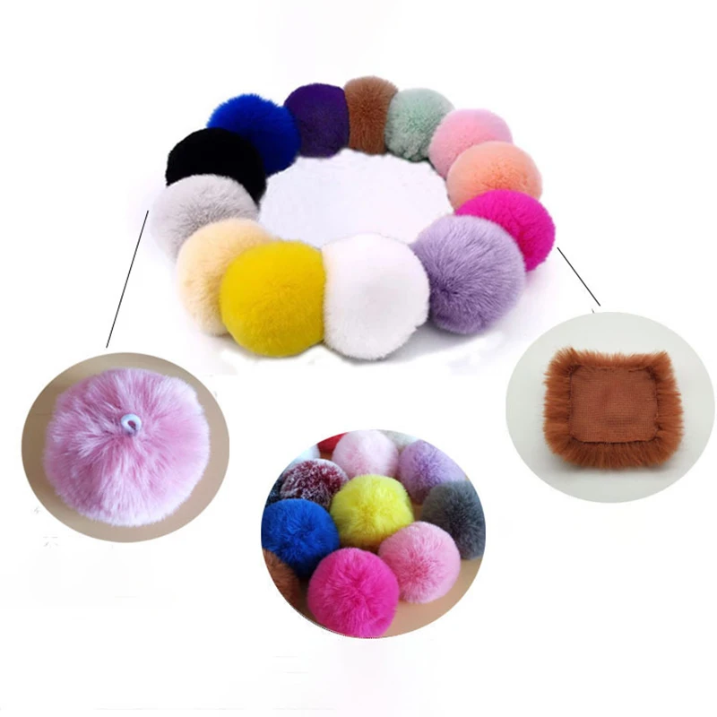 5 sztuk Solid Color fałszywe czapka z pomponem do włosów pompon sztuczne futro z lisów czapka z pomponem Pom Pom DIY Handmade odzież kapelusz