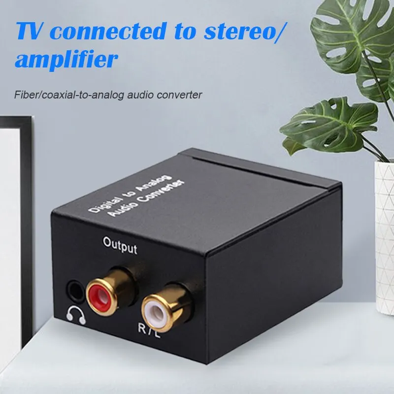 Digital fiber coaxial to Analog Digital to Analog decoding digital to analog audio converter