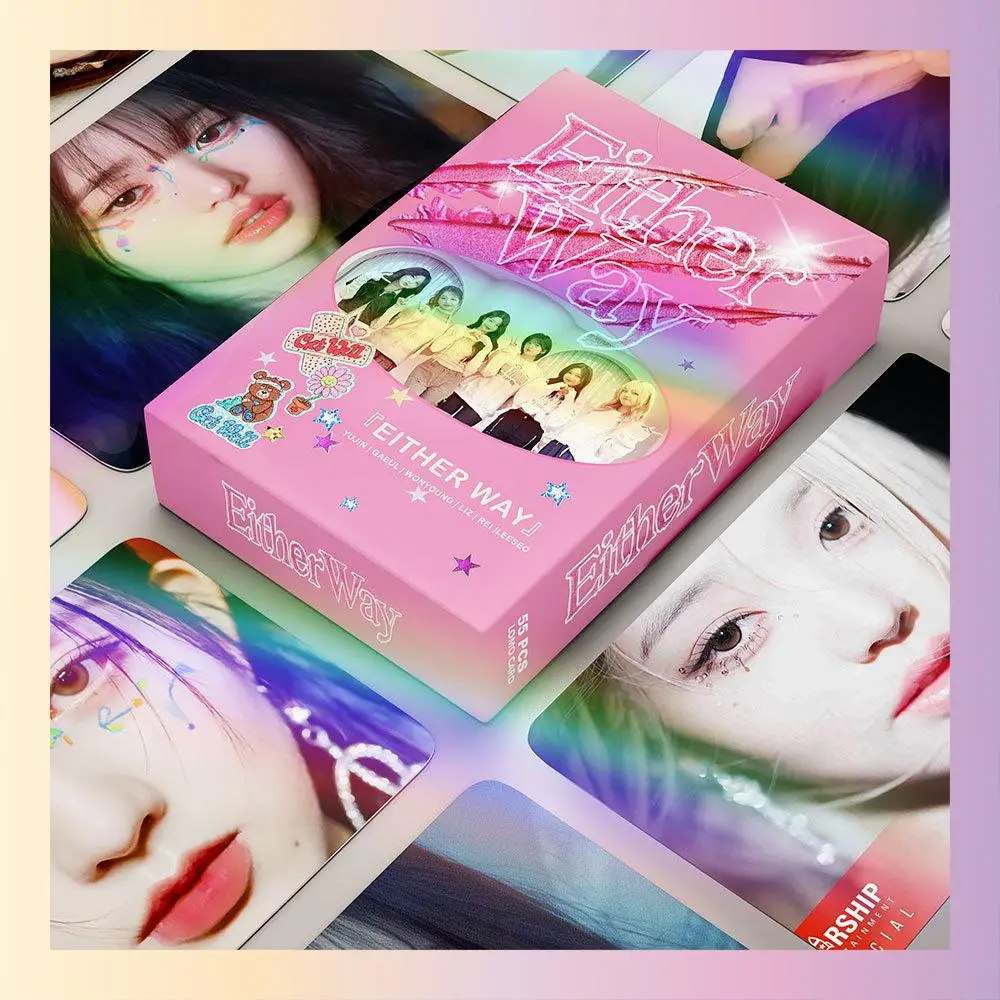 XIURAN 55Pcs/Box IVE EITHER WAY Mini Album Photocard KPOP Lomo Card (READY STOCK)