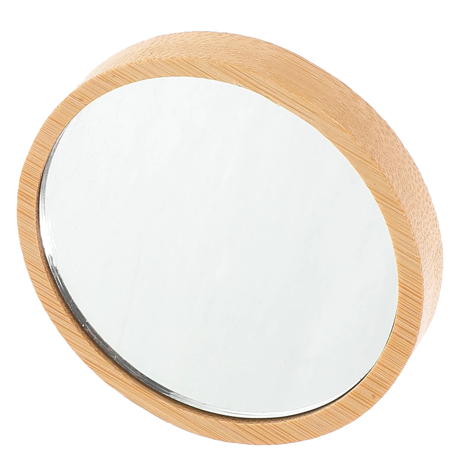 

Bamboo Children Mirror Portable Wooden Handheld Round Compact Mirror for Makeup -Ups Home Decorative Use
