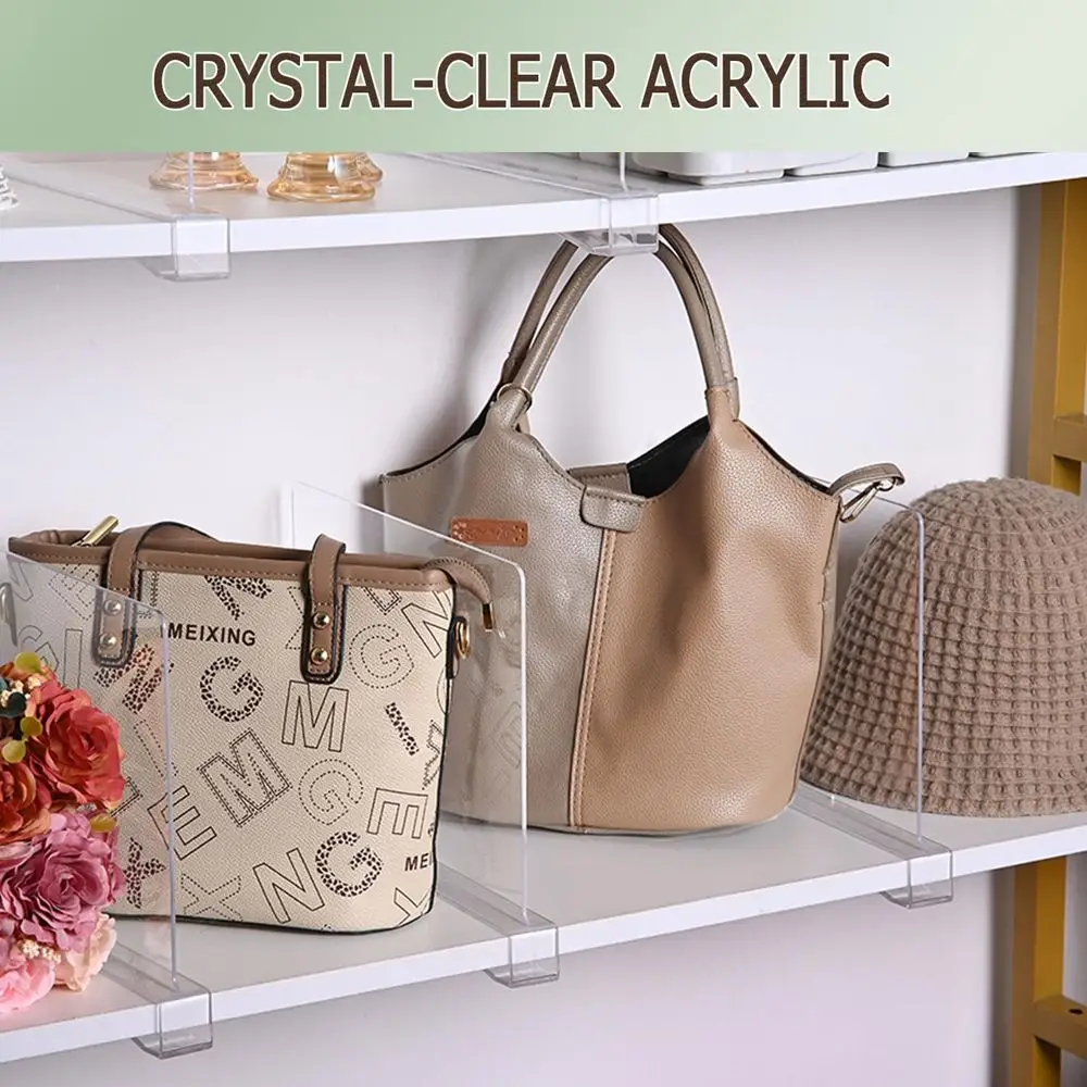 12 عبوة من منظمات الخزانات المصنوعة من الأكريليك الشفاف لقسم المحفظة والرف