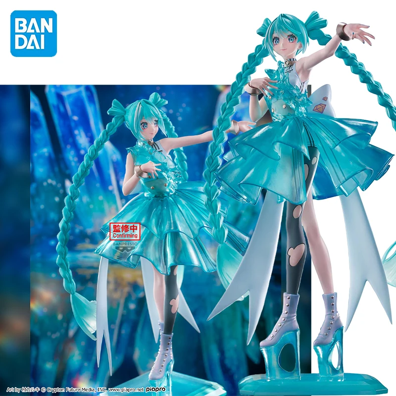 En Stock véritable BANPRESTO Hatsune Miku BANPRESTO EVOLVE Clearluxe-émeraude gemme Anime Figure modèle jouet décoration cadeau d'anniversaire