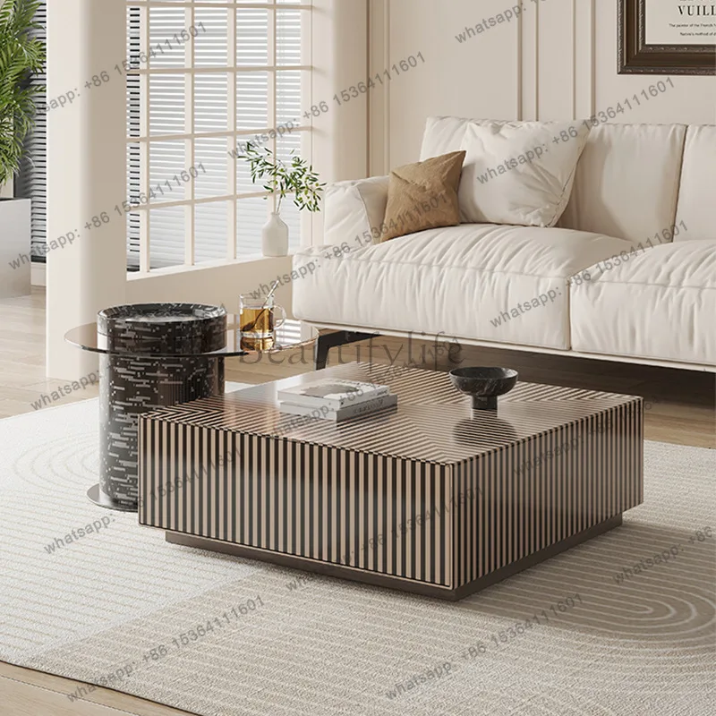 

Italian minimalist size coffee table combination small apartment living room household square table