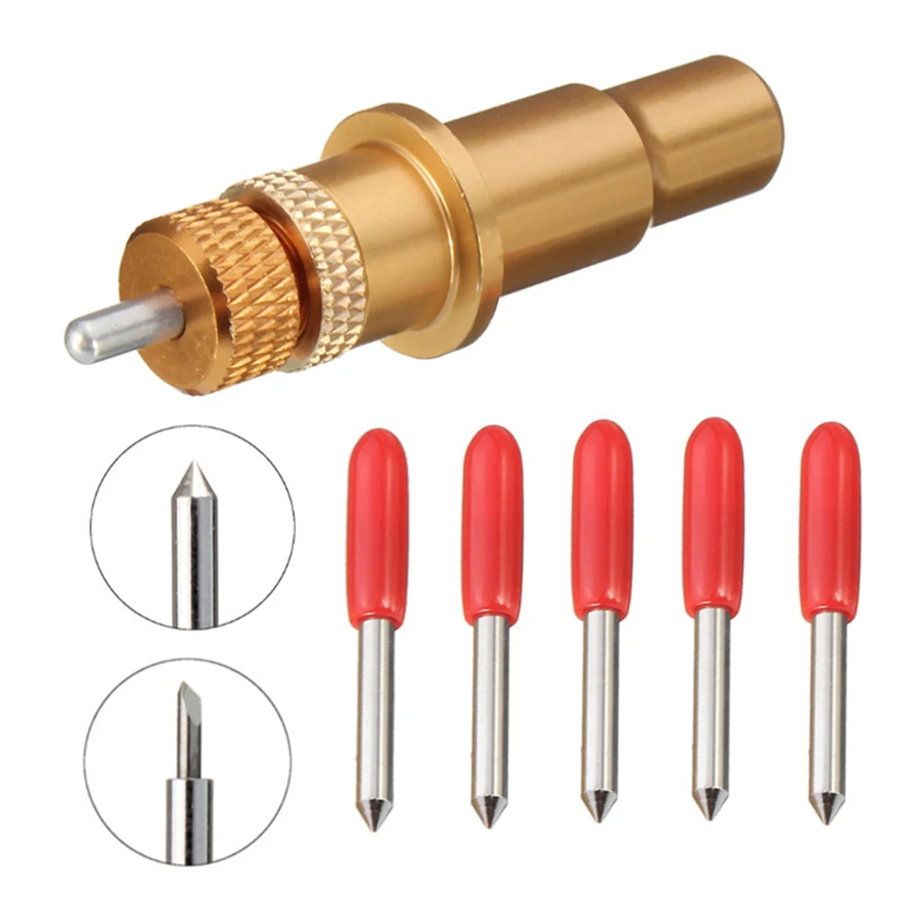 6Pcs Plotter Vinyl Cutter Blades Tungsten Steel High Precision Polishing Wood PVC Mdf Cutting Plotter Holder Sharp