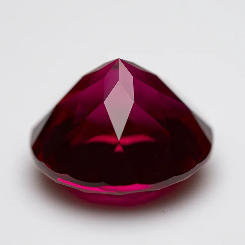 Lab Grown Ruby Round Shape Red Color Charm Beads for Diy Jewelry Making Pendant Ring Materials Selectable AGL Certificate