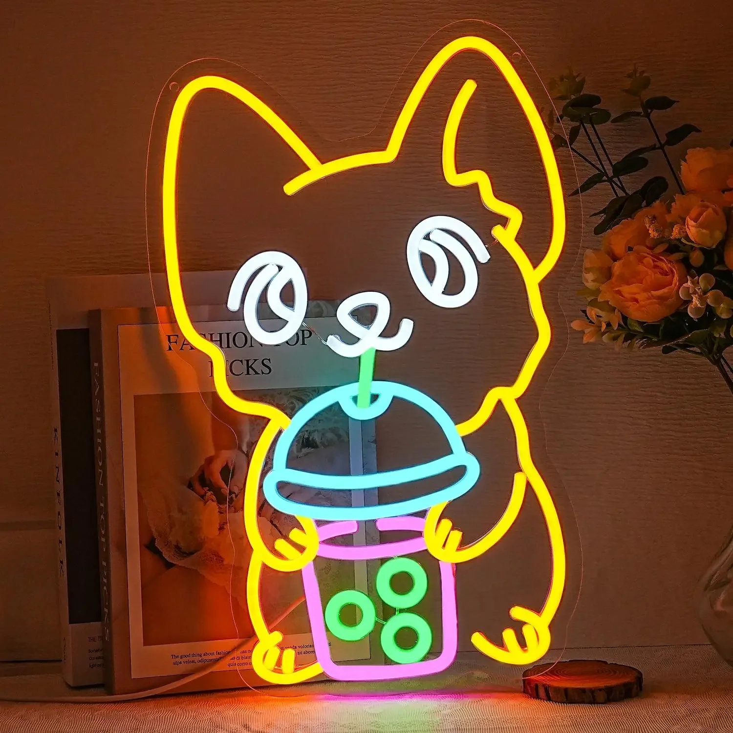 

Cute Neon Wall Sign Dimmable Corgi Neon Lights for Bedroom Caffee Shop Home Pet Store Decor Aesthetics Draw Birthday Gifts