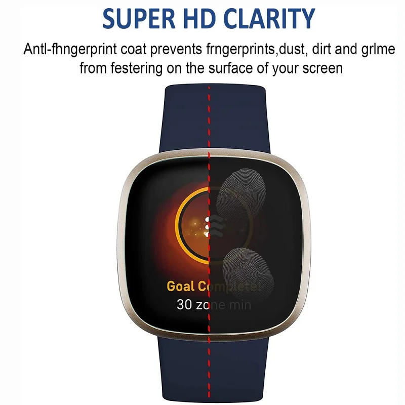 Fitbit Versa 4 3 2 ekran koruyucu için hidrojel koruyucu Film (cam değil) Fitbit Sense 2 Film folyo için