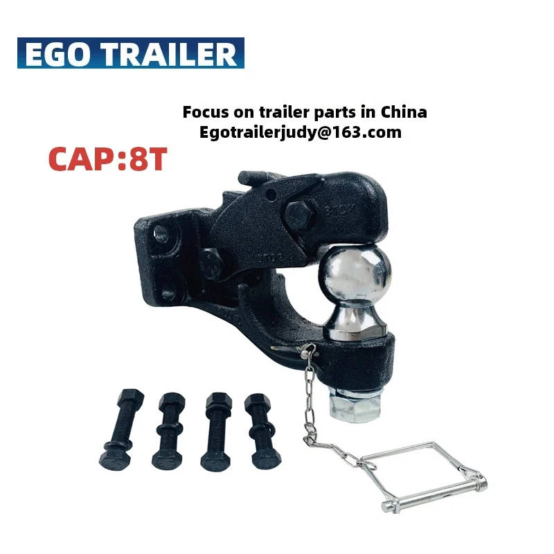 

Egotrailer COUPLEMATE Pintle hook combo с 2 дюймовым 50 мм шариковым прицепом, сцепным устройством, тяжелым 8-тонным прицепом, сцепным устройством, запасными частями для шарикового прицепа