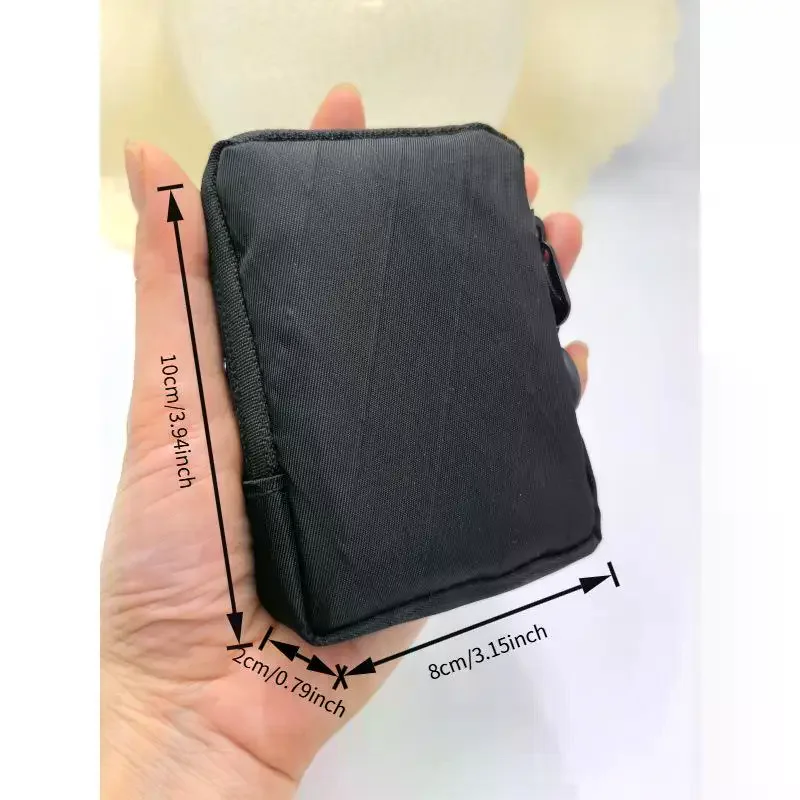 Mini EDC Pocket Organizer Pouch Portable Polyester Coin Purse Compact Small Storage Wallet for Business Trip Commute
