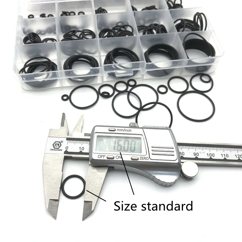 225 Pieces Black NBR O-Ring Seal Gasket Box CS 1-3mm Nitrile Rubber Oilproof Waterproof Washer System Plumbing Machine Repair