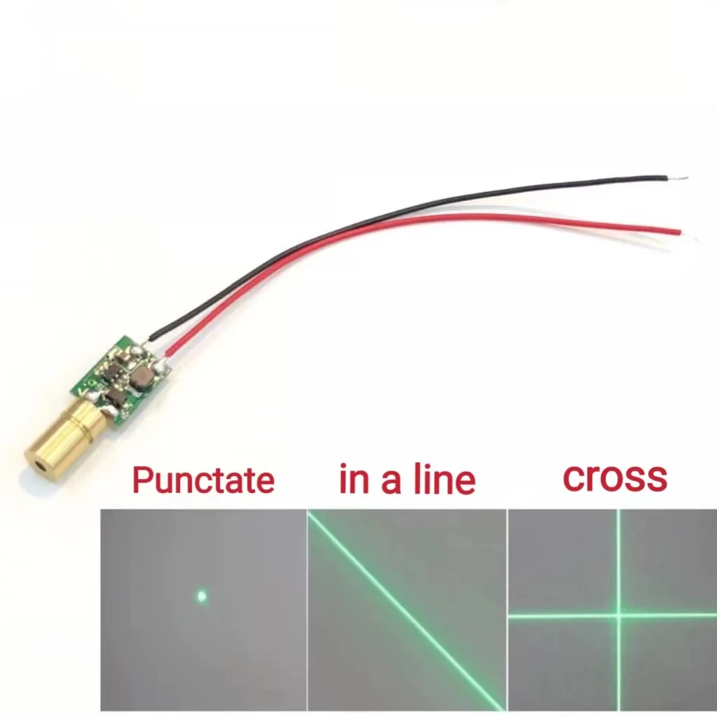 6mm green laser module dot shaped straight line cross line green laser head with adjustable focal length 520nm laser head