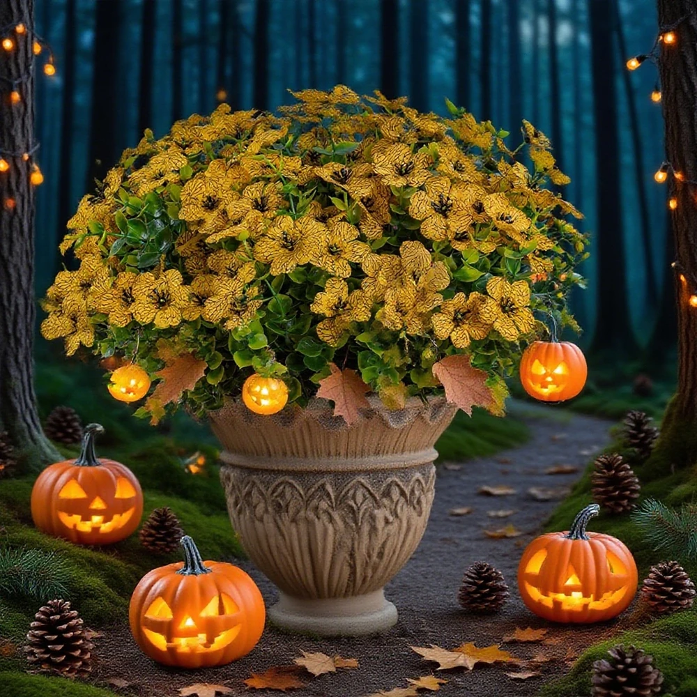 

6Pcs Artificial Flower Plants Eucalyptus Violet Wedding Halloween Decoration Home Room Table Outdoor Garden Yard Diy Gifts Props