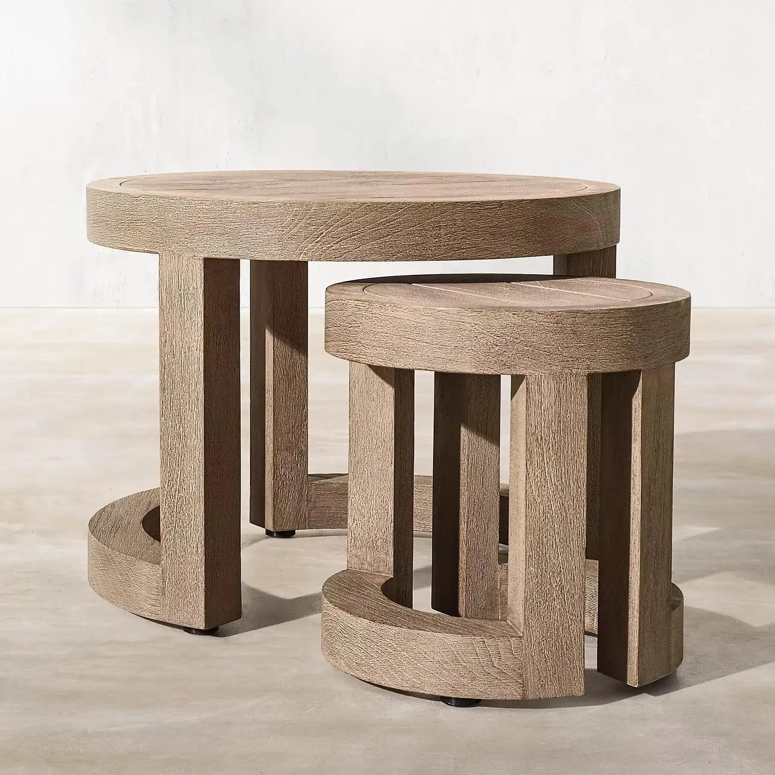 Solid wood outdoor coffee table side courtyard villa living room hotel preservative wood teak high-end corner furniture