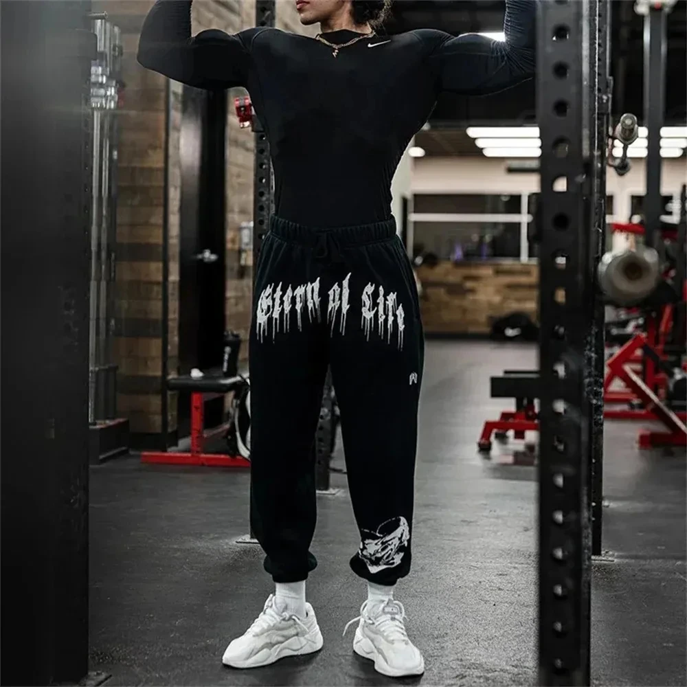 NEW Men Eternal Life Sweatpants Gym Fitness Sports Pants Bodybuilding Joggers Workout Trousers Mens Cotton Jogging Running Pants