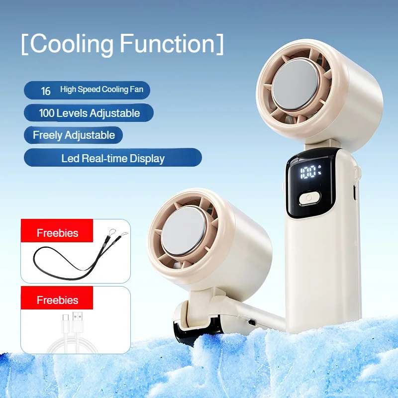 

Турбинный вентилятор, небольшой вентилятор, портативный ручной вентилятор, высокоскоростной, большой объем воздуха, охлаждение, цифровой дисплей, складной вентилятор