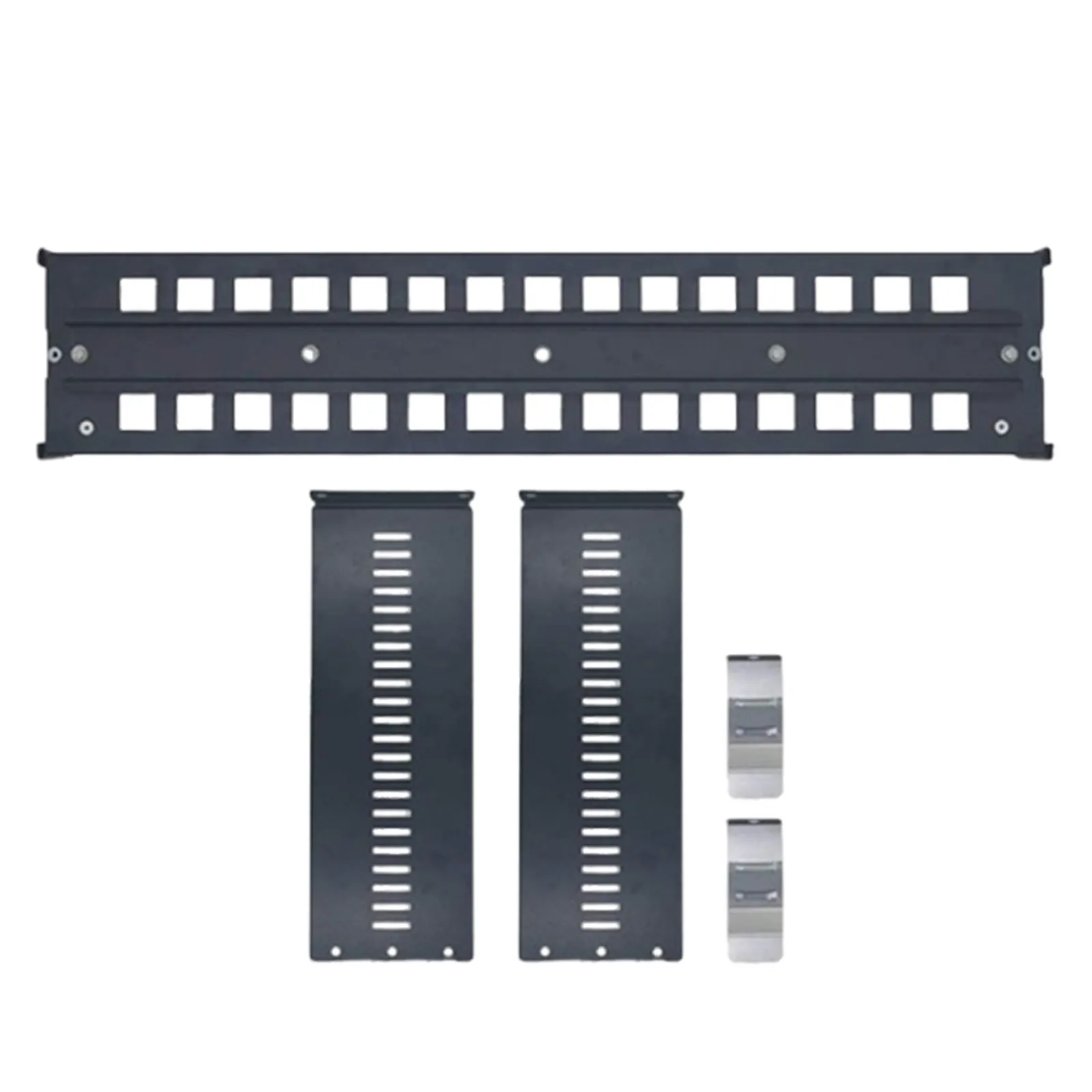 Rack Mount Din Rail Bracket 19 Inch Adjustable Depth 2U Aluminum Alloy for Industrial Network Converter Power