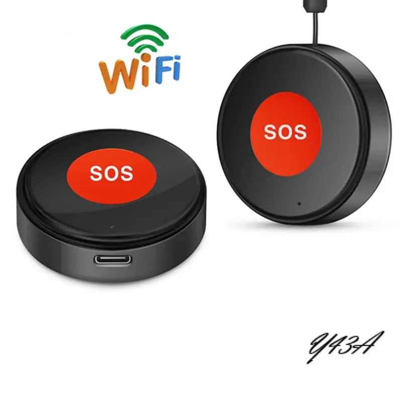 

Y43A-Tuya Wifi SOS Panic Call Button Smart Life APP Rechargeable Battery One Key Alarm For Patient Kids Elderly Man