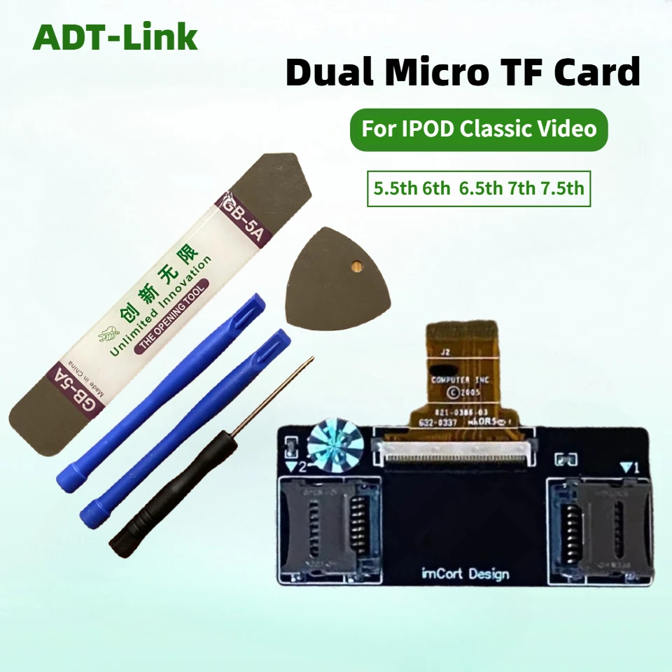 iFlash Dual Card MicroSD TF Adapter For Ipod Classic 5th 30GB 5.5th 60GB 80GB 6th 160GB 6.5th 120GB 7th 7.5th Ipod-Video IPC IPV