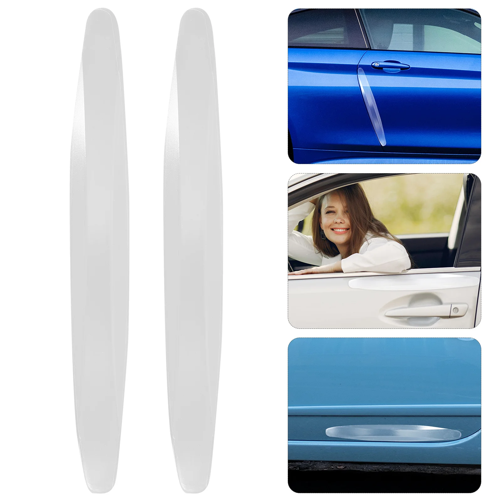 

2 Pcs Decorative Stickers Anti-collision Protection Strip Cars Pu Door Scratch Protector