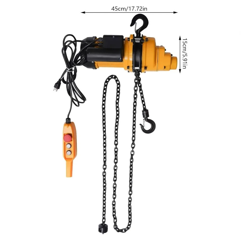 Electric Chain Hoist 2200lbs Capacity,110V Dual Chain Lifting Hoist w/13ft Lift Height&10ft Wired Control, Overhead Crane Garage