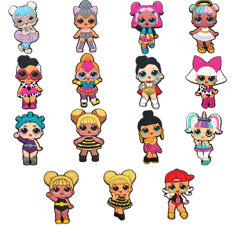 

10-50PCS MINISO Surprise doll Shoes Charms Garden Shoe Accessories Buckle Fit Clogs Decaration Sandals Decorate Men Women Gift