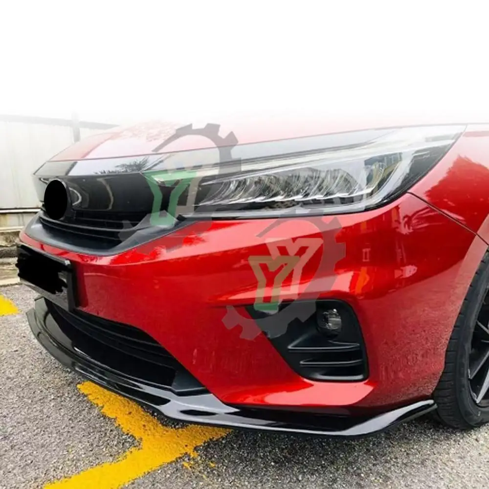 3PCS Car Front Bumper Lip Spoiler Splitter Diffuser Detachable Body Kit Cover Guard For Honda City RS Style 2020 2021 2022 2023