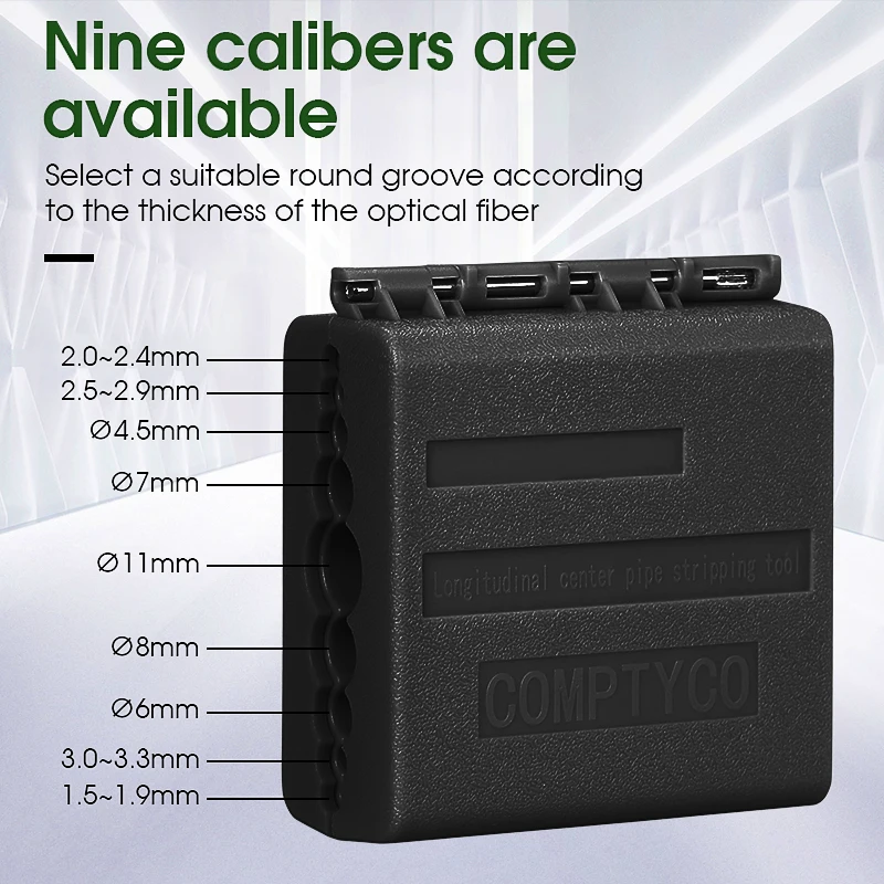 COMPTYCO AUA-09 Fiber Optic Ribbon Cable Stripper 1.5-11mm Longitudinal Center Pipe Stripping Tool Optical Fiber Tube Slitter