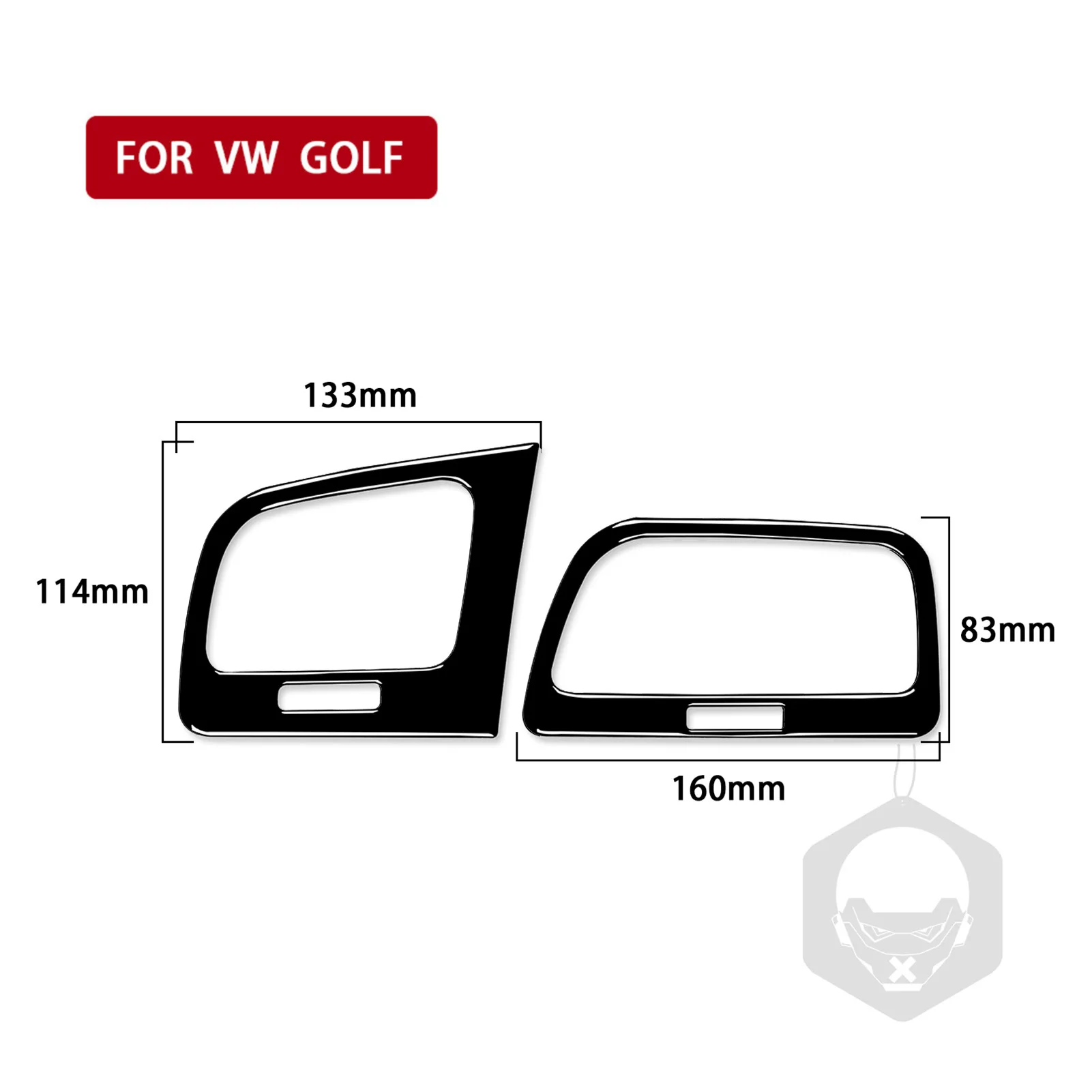 For Volkswagen Golf 7 GTI Mk7 2013 2014 2015 2016 2017 Dashboard Side Air Outlet Piano Black Sticker Car Interior Accessorie