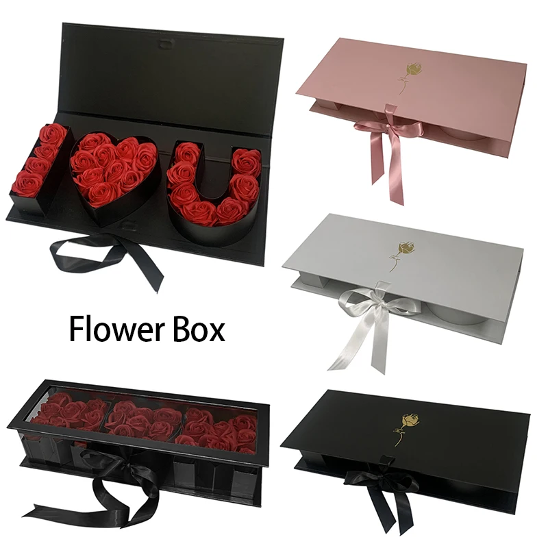 I Love You Flower Gift Box Cardboard Candy Chocolate Packaging Boxes Wedding Birthday Party Baby Shower Gift Packing Decoration