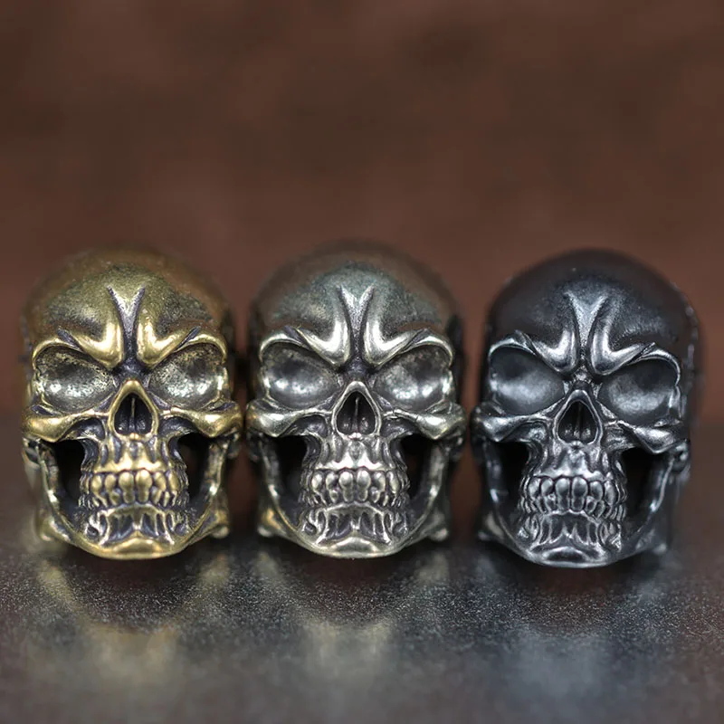 Skull Head Skeleton Brass Knife Beads EDC Outdoor DIY Paracord Woven Lanyard Pendants Jewelry Umbrella Rope Hangings Accessories