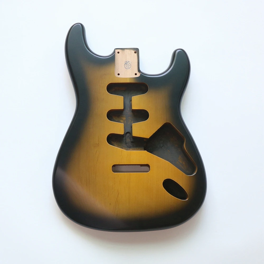 Donlis Nitro Satin Finished Matched 2 piece Alder ST Guitar Body in Tobacco Burst Color for SSS Electric Guitars